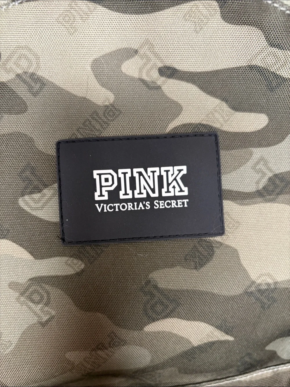 PINK Victoria's Secret Olive Camo Backpack Green Bookbag School Travel